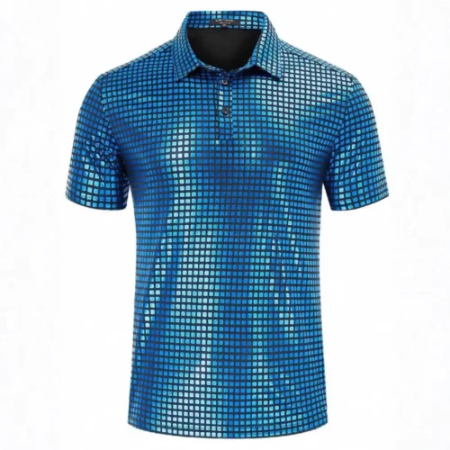 Hf29c1d3195bc4beabcb9b9bc1f5bdff5n.webp Men's Textured Short-Sleeve Polo Shirt