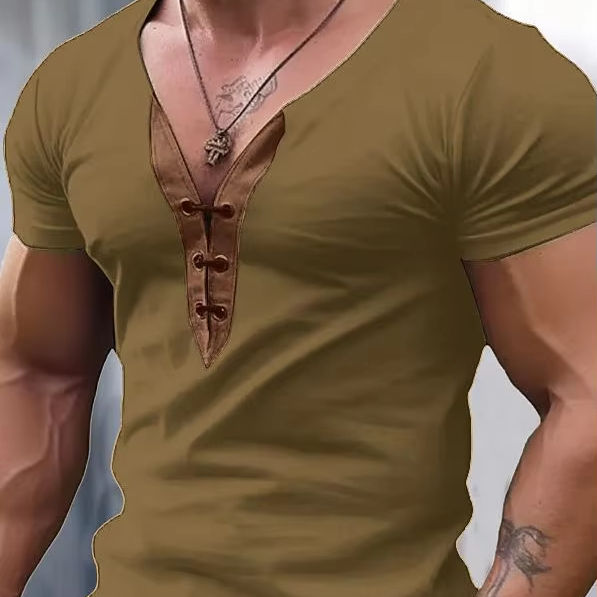 Men's Color-Block V-Neck Performance T-Shirt