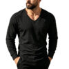 Hfe051fd4e12f457b982bac7b5e94198ce.jpg_960x960q80.jpg Men's Linen-Blend V-Neck Long-Sleeve Top