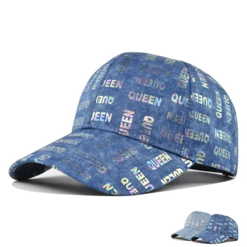 Hfea8545cedcf4593bf9d2717e5165ded7.webp Queen Graphic Washed Denim Cap